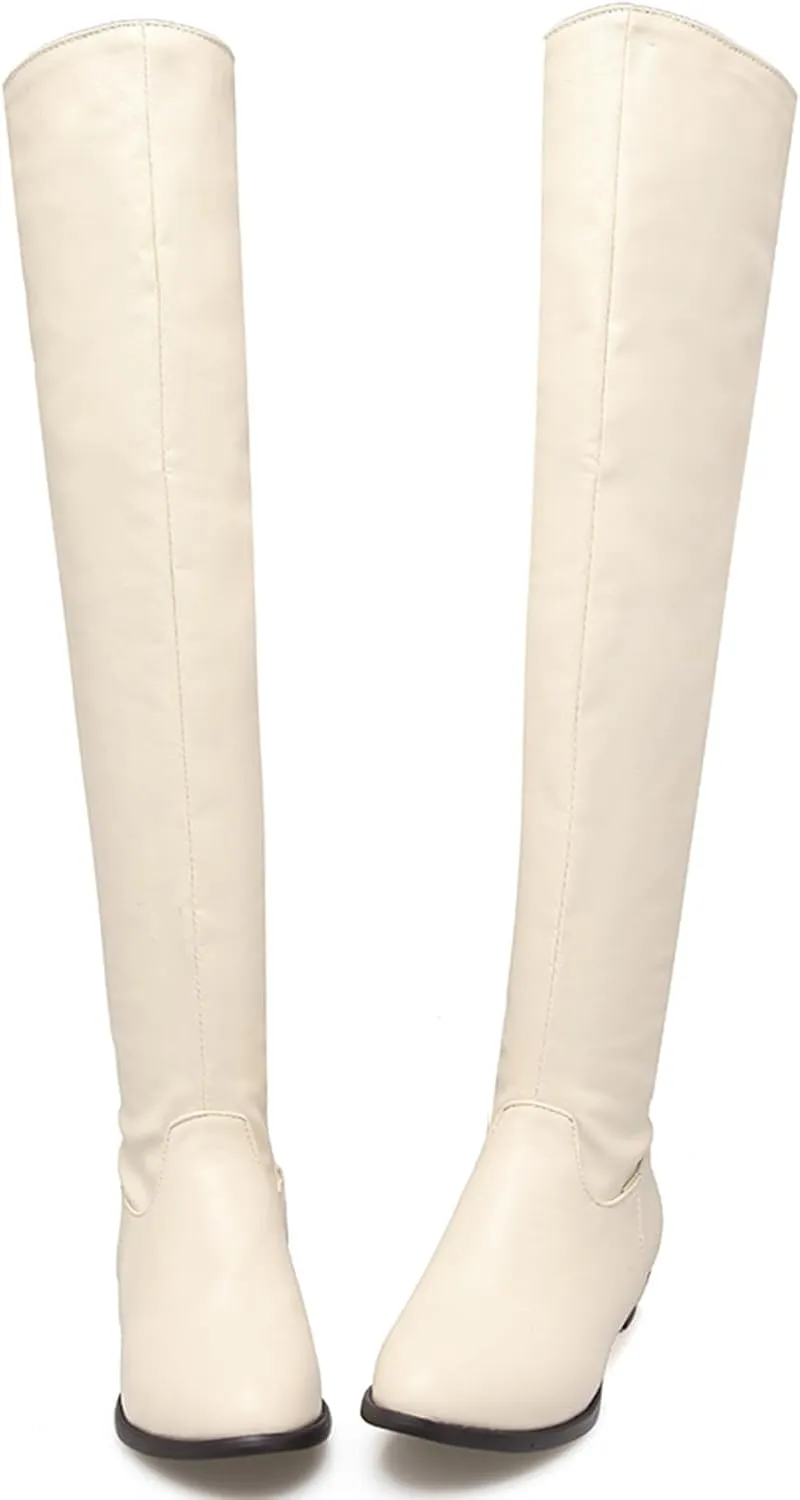 Women Flats Riding Boots Warm Over The Knee Comfort
