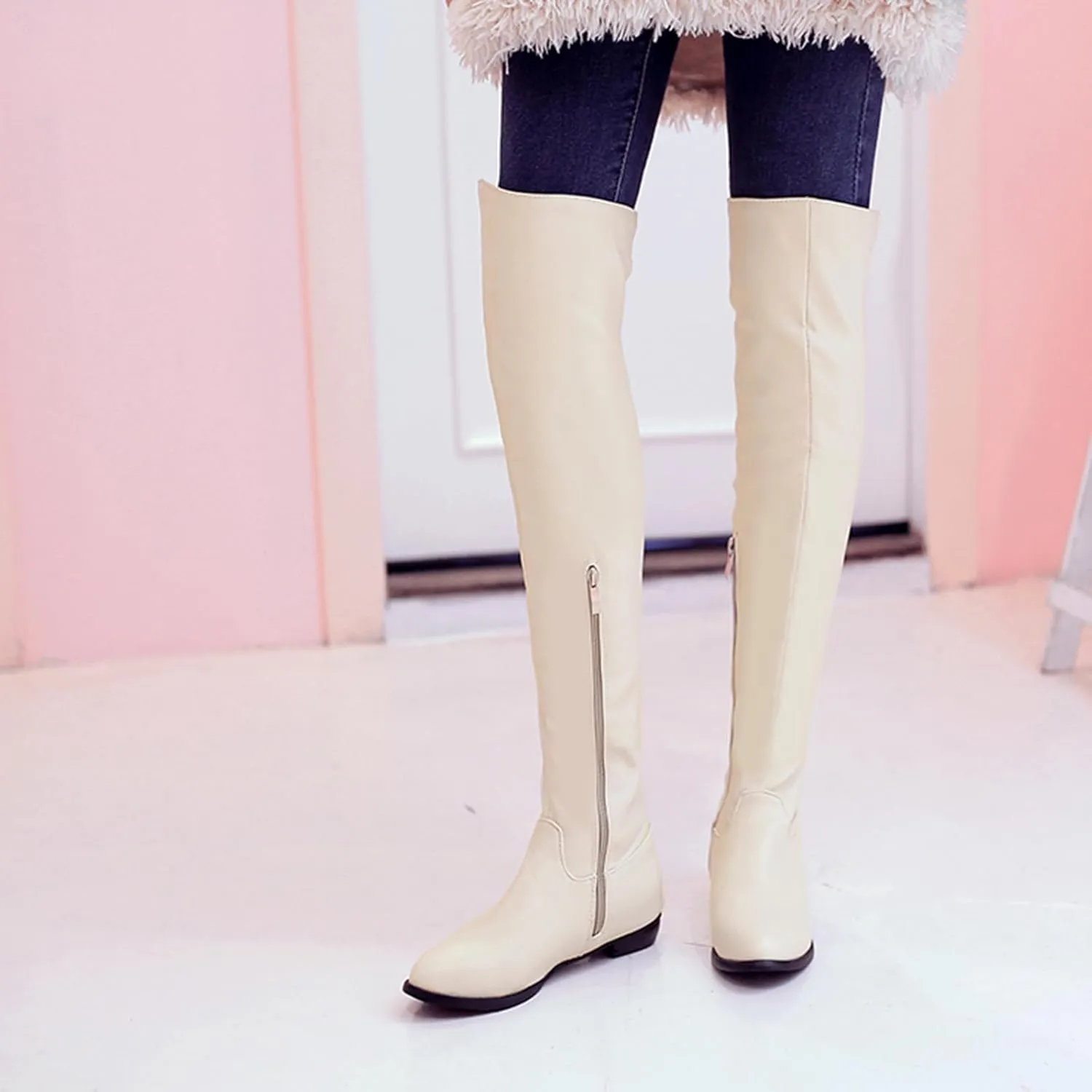 Women Flats Riding Boots Warm Over The Knee Comfort