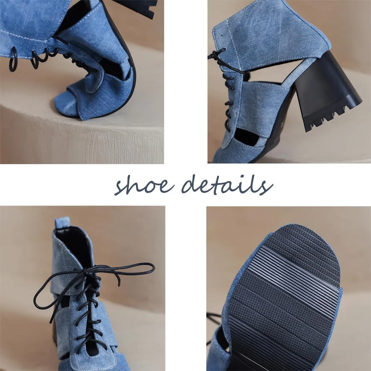 Women Heeled Sandals Peep Open Toe Ankle Boots Mid Chunky Block Heel Cutout Booties Sandals Zipper Lace Up Ankle Strap Dress Sandal Pumps Shoes Suede Crocodile Snakeskin Chic Size 4-15 M US