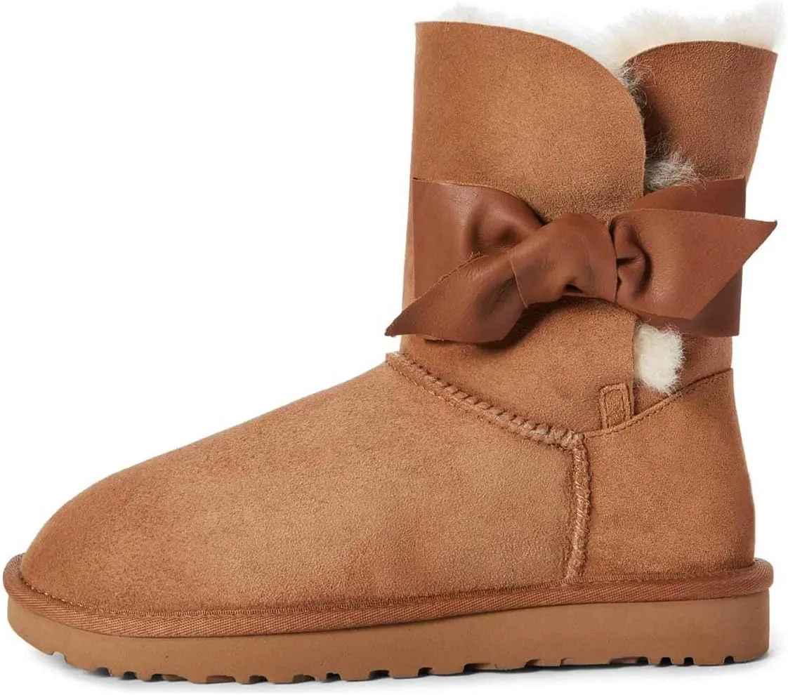 Women Mid Calf Snow Boots Warm Fur Winter Flats Booties Comfortable Casual Shoes Size 4-15 US