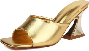 Women Sexy Clear Kitten Heels Sandals Transparent Square Open Toe Slipper Dress Shoes