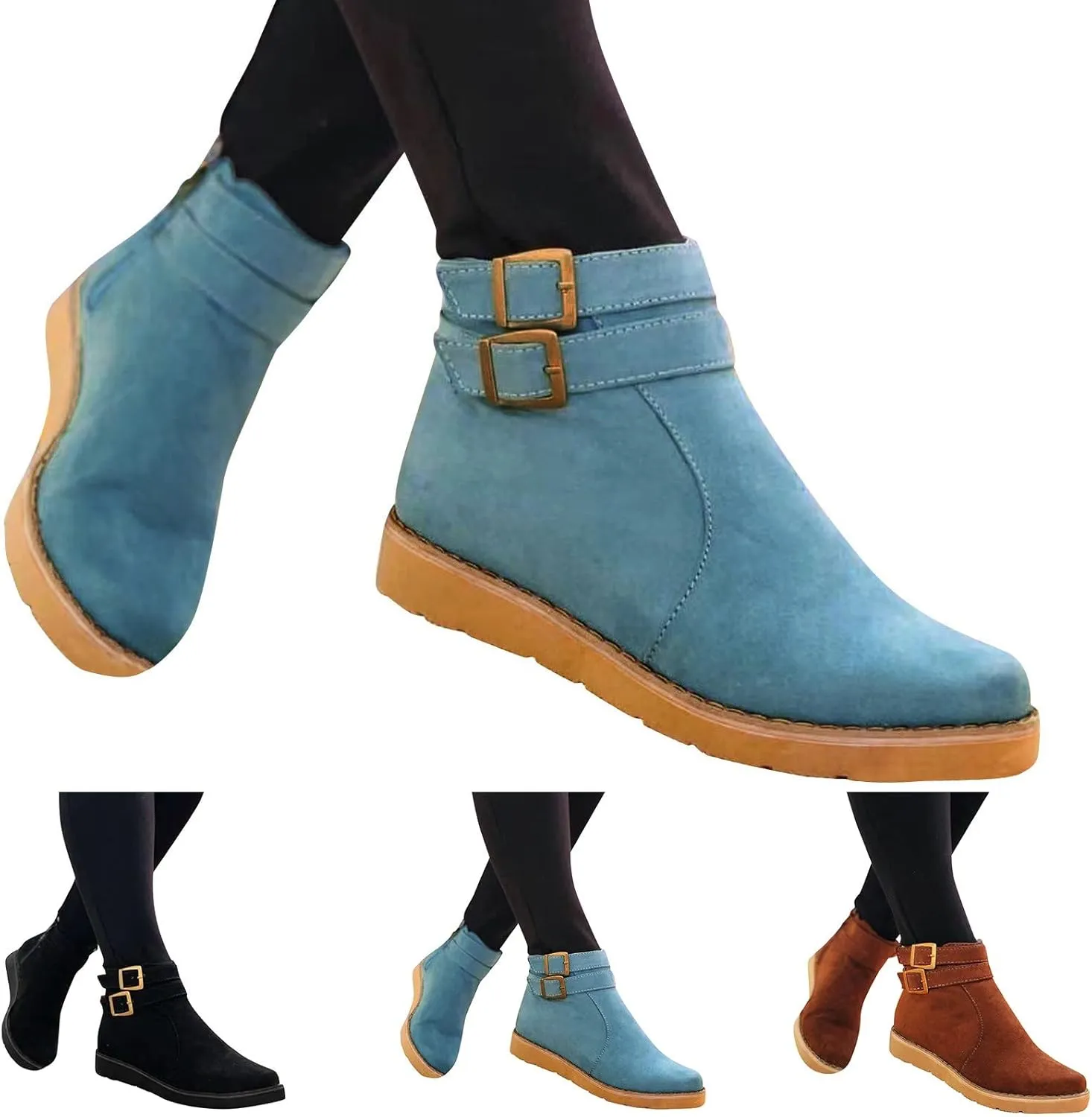 Womens Ankle Booties White Ankle Boots for Women Boots for Women Heels Dress Boots Women Low Heel Womens Booties and Ankle Boots Leather Low Heel Ankle Booties Wedge Heel