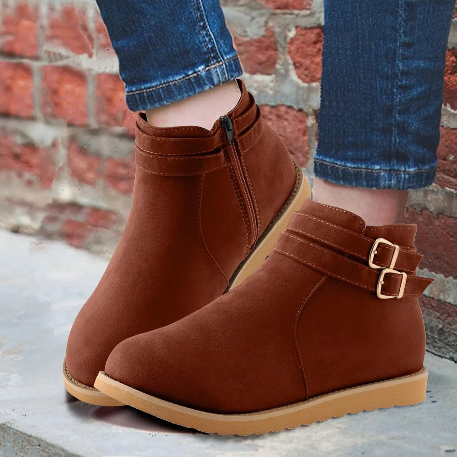 Womens Ankle Booties White Ankle Boots for Women Boots for Women Heels Dress Boots Women Low Heel Womens Booties and Ankle Boots Leather Low Heel Ankle Booties Wedge Heel