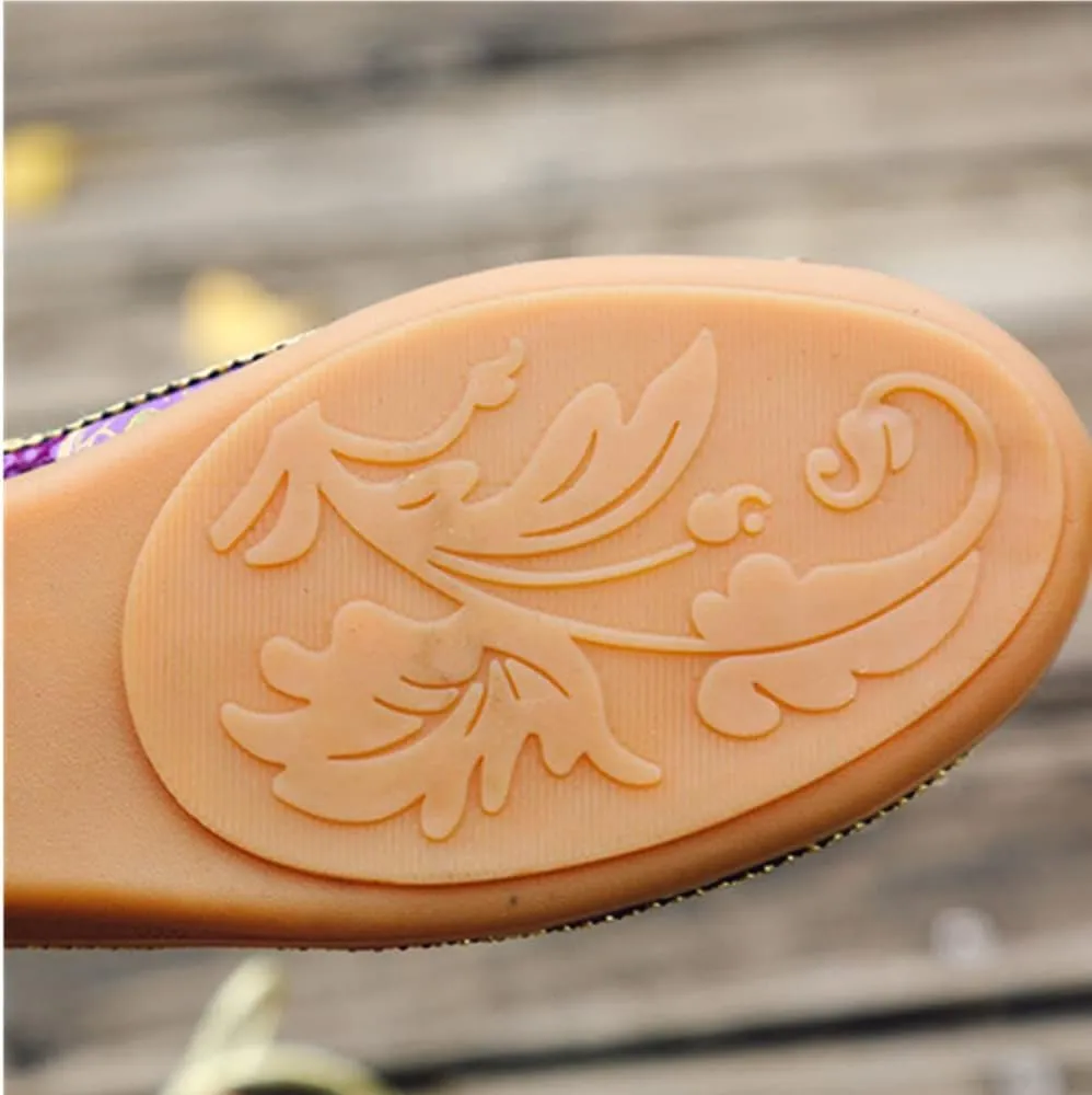 Women's Beading Round Toe Embroidered Shoes Lace Up Colorful Casual Flats Shoes