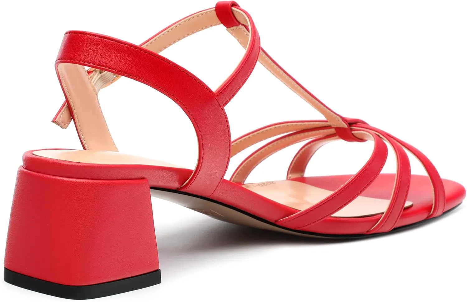 Womens Block Heel Sandals, Open Toe Low Chunky Heel T-strap Sandals for Women, Ankle Strap Sandals with Buckle, Comfort Strappy Sandals 2"