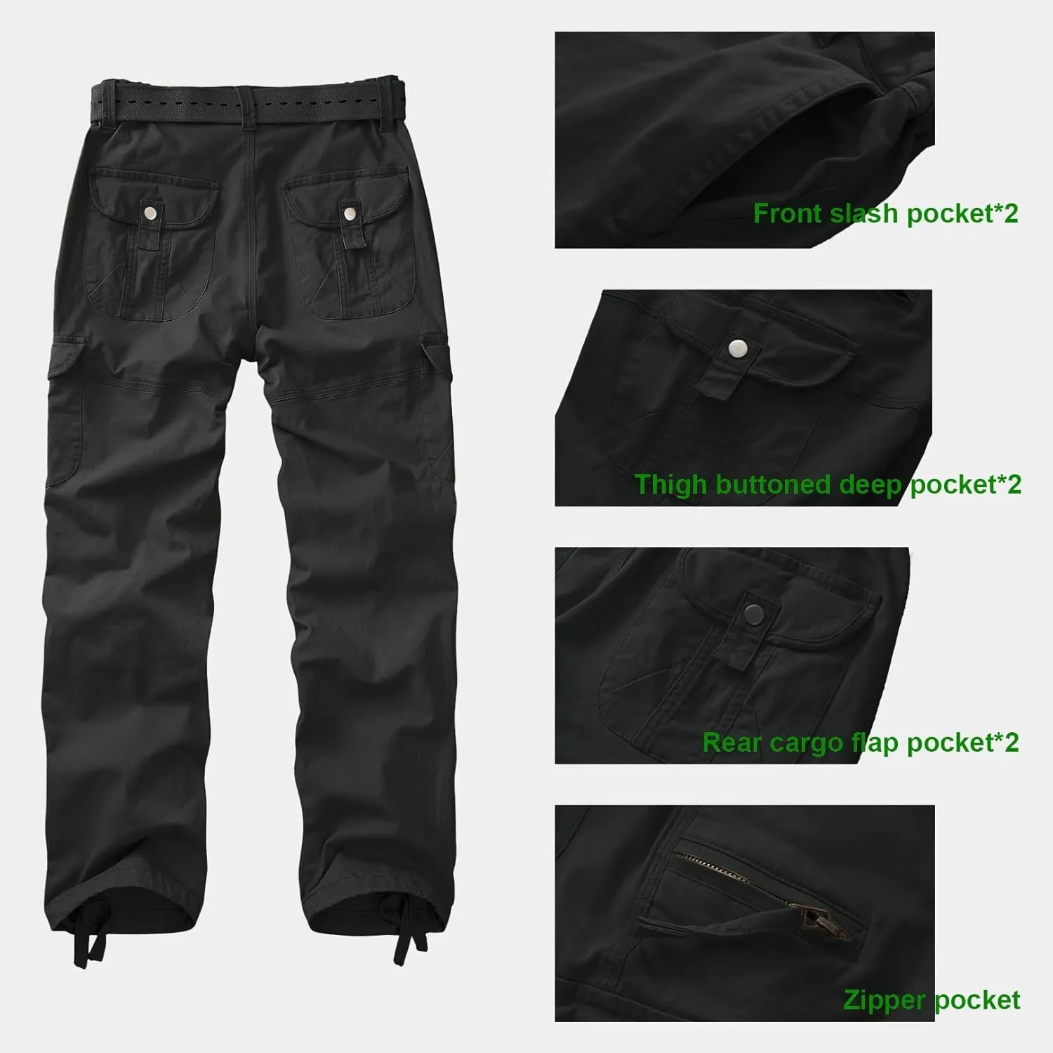 Women's Cargo Pants Casual Y2K Streetwear Cotton Summer Travel Work Hiking Pants with 7 Pockets Combat Tactical
