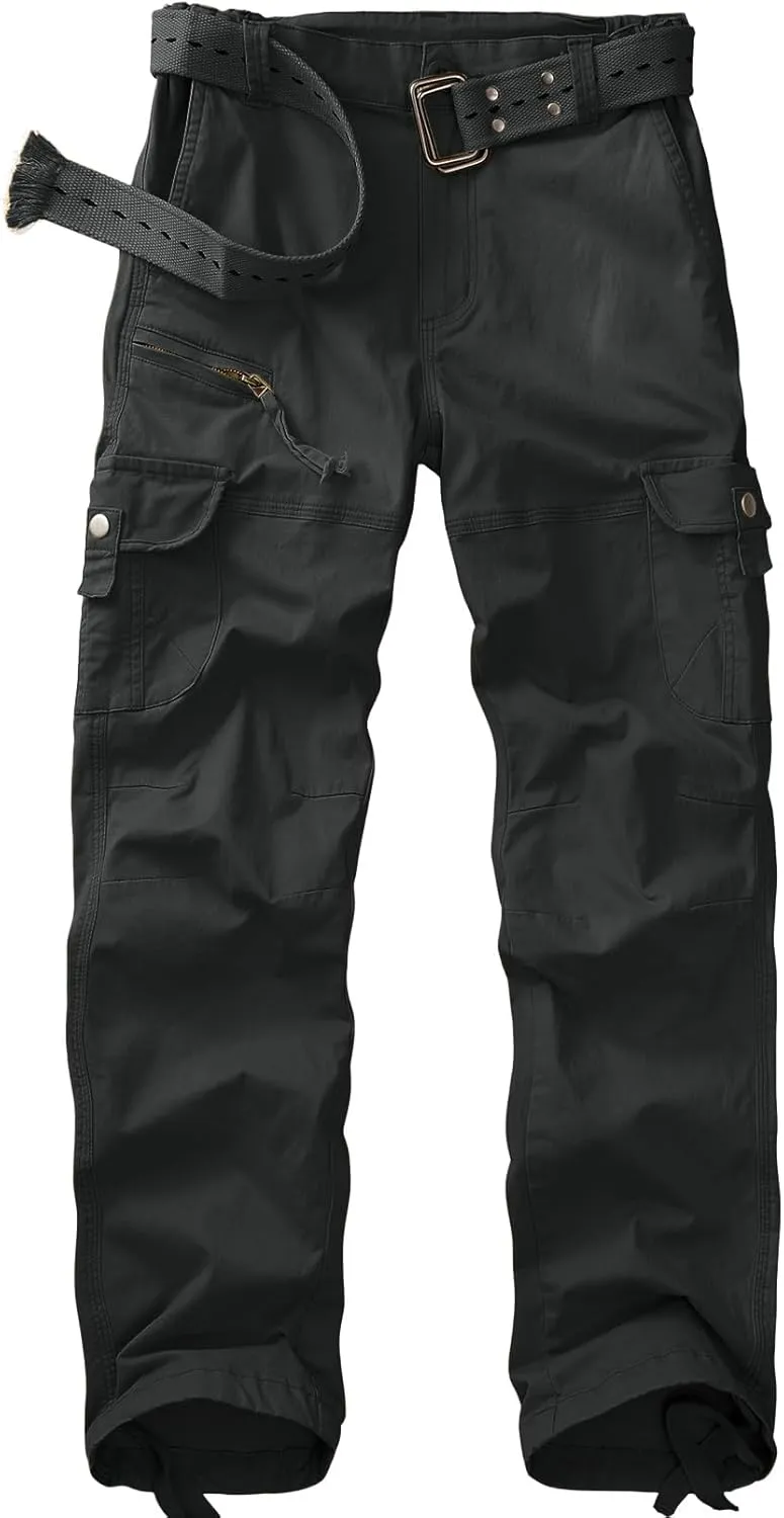 Women's Cargo Pants Casual Y2K Streetwear Cotton Summer Travel Work Hiking Pants with 7 Pockets Combat Tactical