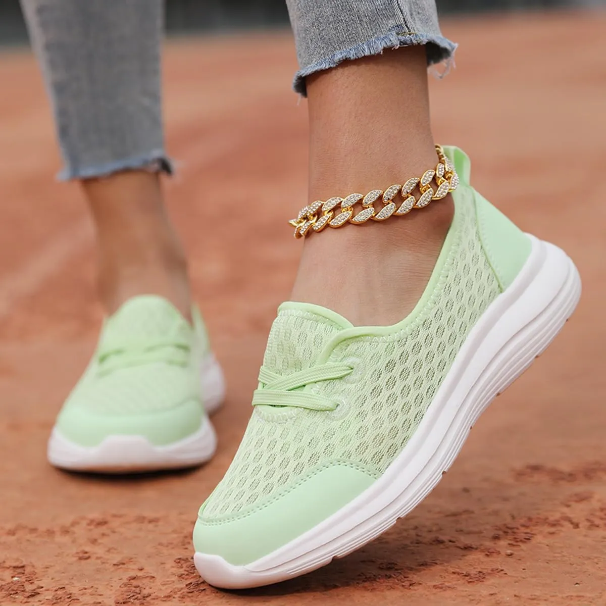 Women's Casual Lightweight Soft Sole Mesh Comfort Orthopedic Shoes, 2024 New Walking Slip On Flats with Arch Support