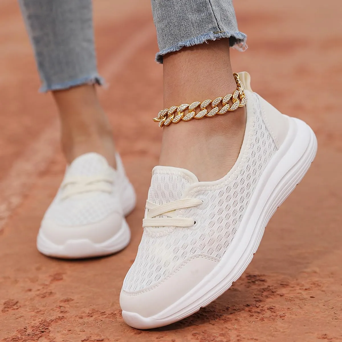 Women's Casual Lightweight Soft Sole Mesh Comfort Orthopedic Shoes, 2024 New Walking Slip On Flats with Arch Support