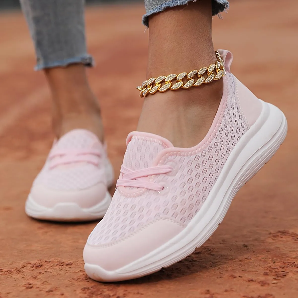 Women's Casual Lightweight Soft Sole Mesh Comfort Orthopedic Shoes, 2024 New Walking Slip On Flats with Arch Support