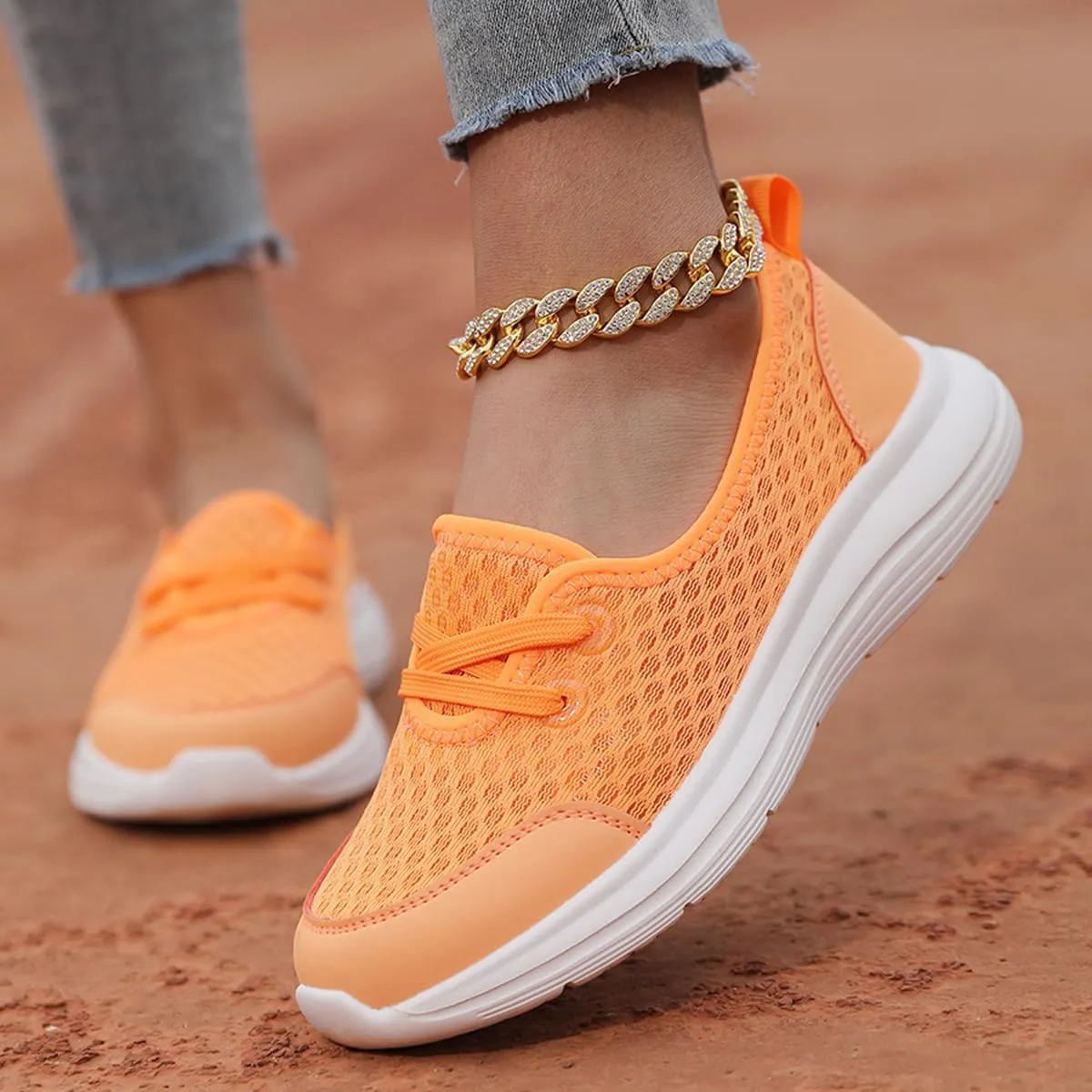 Women's Casual Lightweight Soft Sole Mesh Comfort Orthopedic Shoes, 2024 New Walking Slip On Flats with Arch Support
