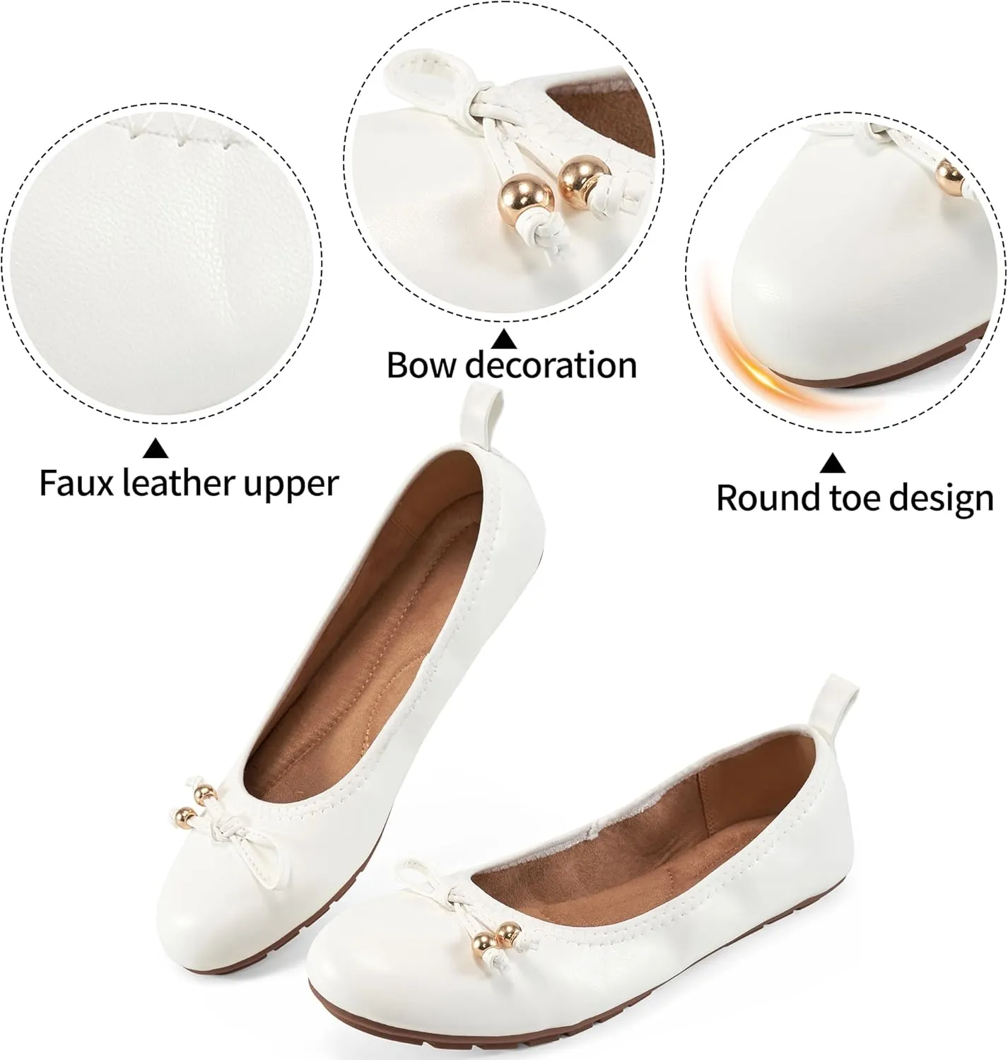 Womens Flats Ballet for Work: Dress Comfortable Walking Flat - Casual Ladies Wedding Shoe