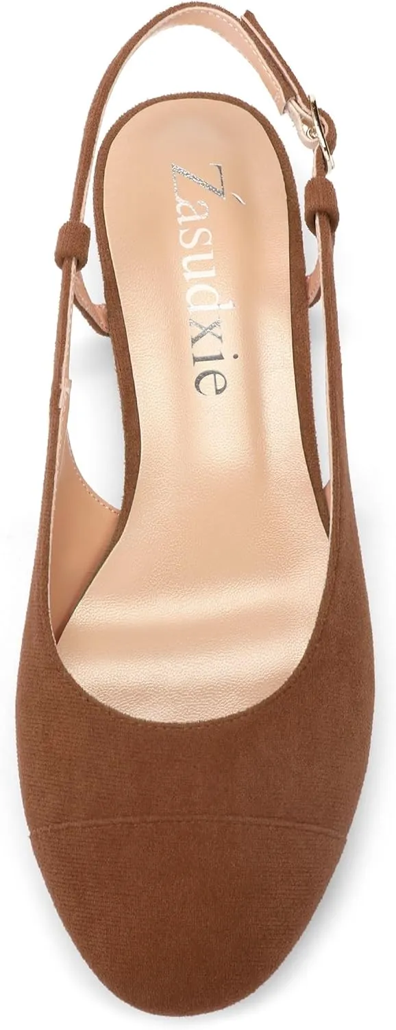 Women's Flats Round Toe Slingback Flats Shoes Comfortable Slip on Casual Ballet Flats for Women Dressy