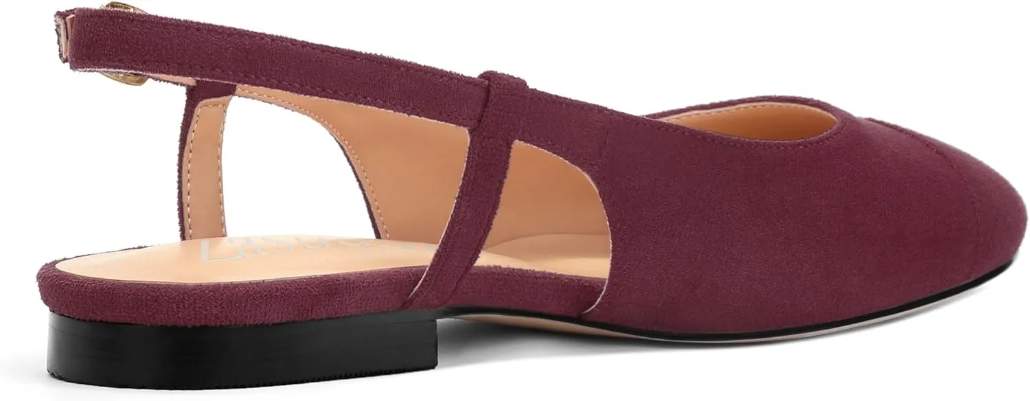 Women's Flats Round Toe Slingback Flats Shoes Comfortable Slip on Casual Ballet Flats for Women Dressy