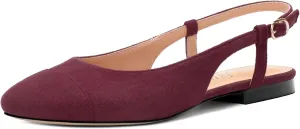 Women's Flats Round Toe Slingback Flats Shoes Comfortable Slip on Casual Ballet Flats for Women Dressy