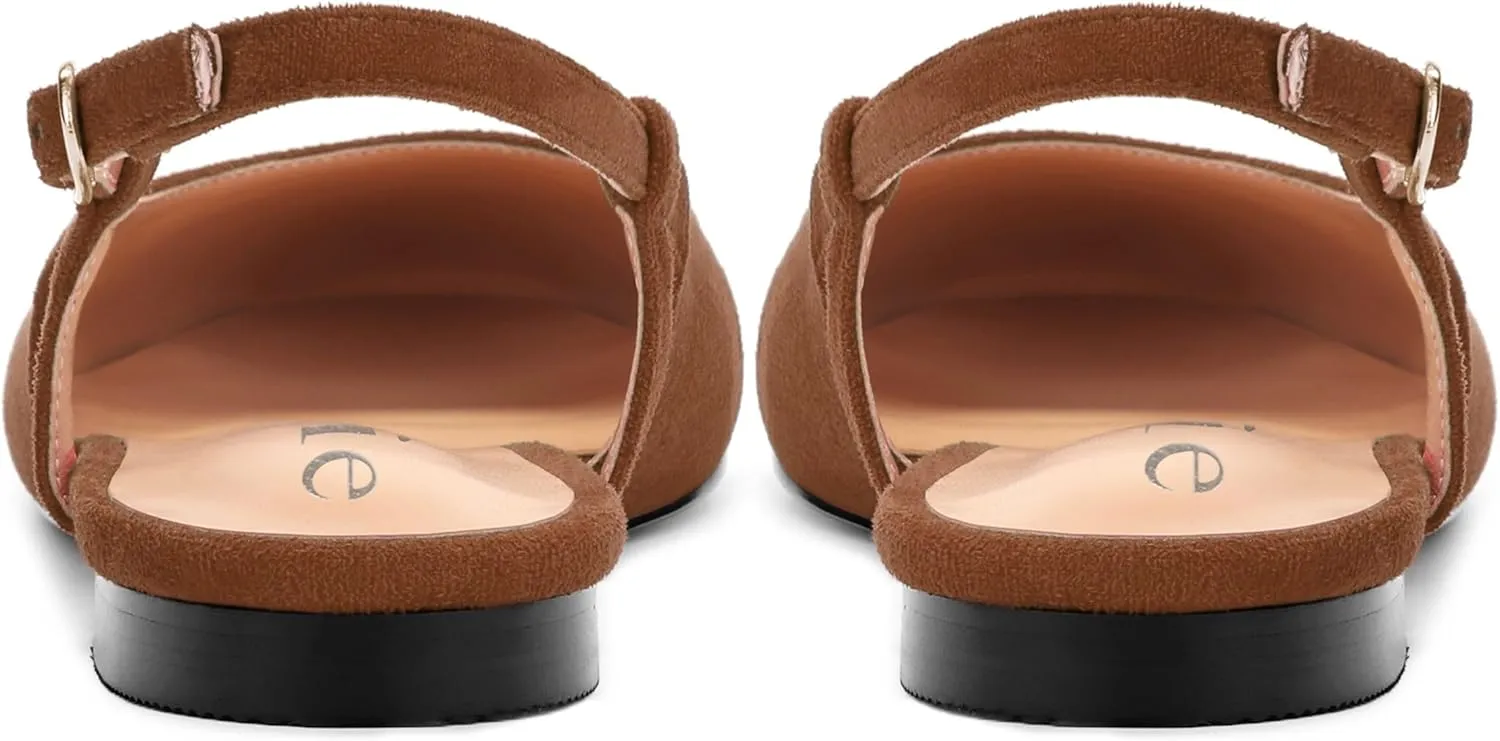 Women's Flats Round Toe Slingback Flats Shoes Comfortable Slip on Casual Ballet Flats for Women Dressy