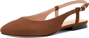 Women's Flats Round Toe Slingback Flats Shoes Comfortable Slip on Casual Ballet Flats for Women Dressy