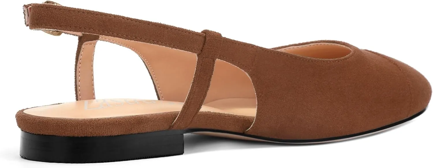 Women's Flats Round Toe Slingback Flats Shoes Comfortable Slip on Casual Ballet Flats for Women Dressy