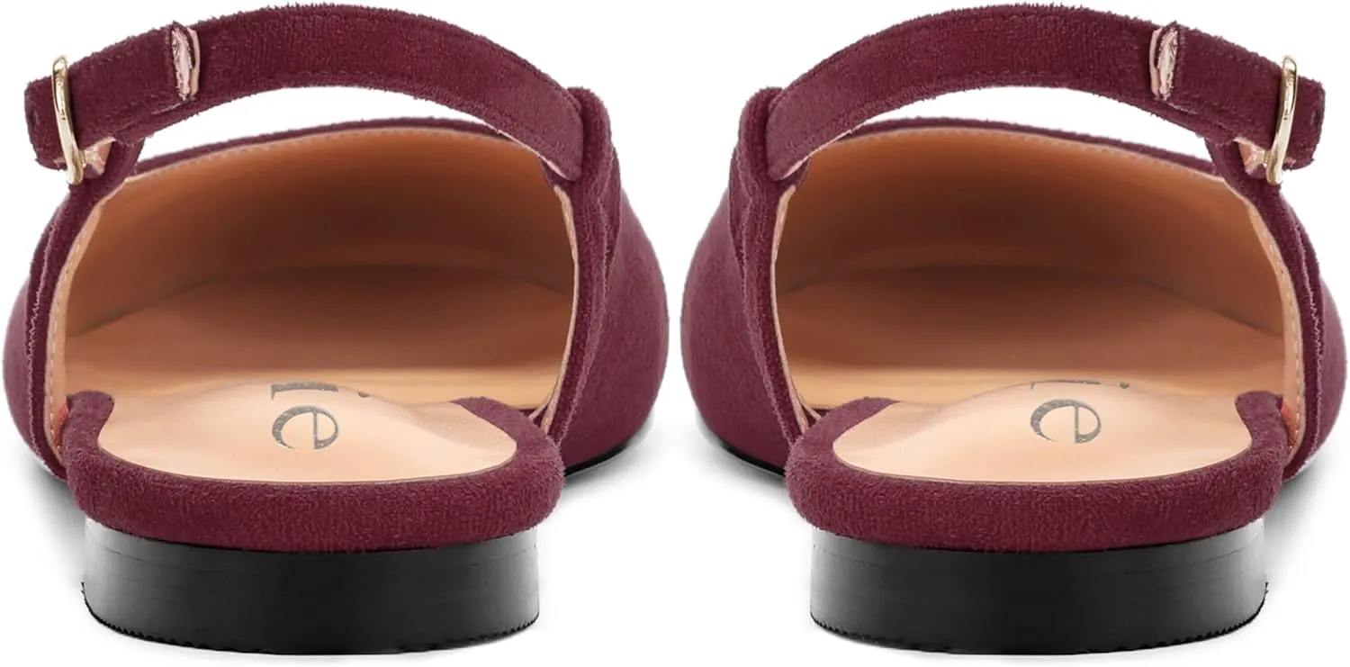 Women's Flats Round Toe Slingback Flats Shoes Comfortable Slip on Casual Ballet Flats for Women Dressy