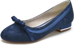 Women's Flats Slip On Floral Ballet Flat Comfortable Lace Flats Closed Prom Evening Bridal Party Dress Shoes