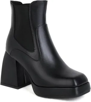 Women's Goth Platform Combat Boots, Gothic Chunky Heel Ankle Boots, Punk Fashion Booties