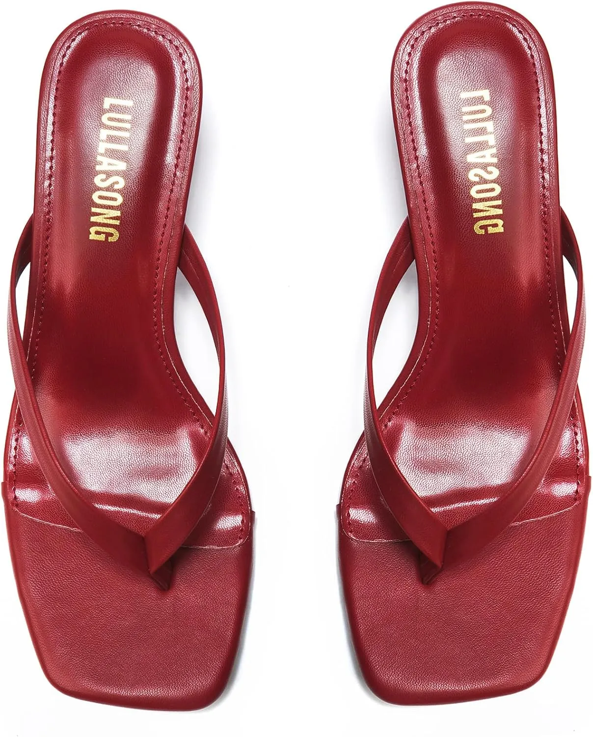Women's Kitten Heels Sandals Square Open Toe Flip Flop Heels 1.8-2 Inch Heeled Sandals for Women