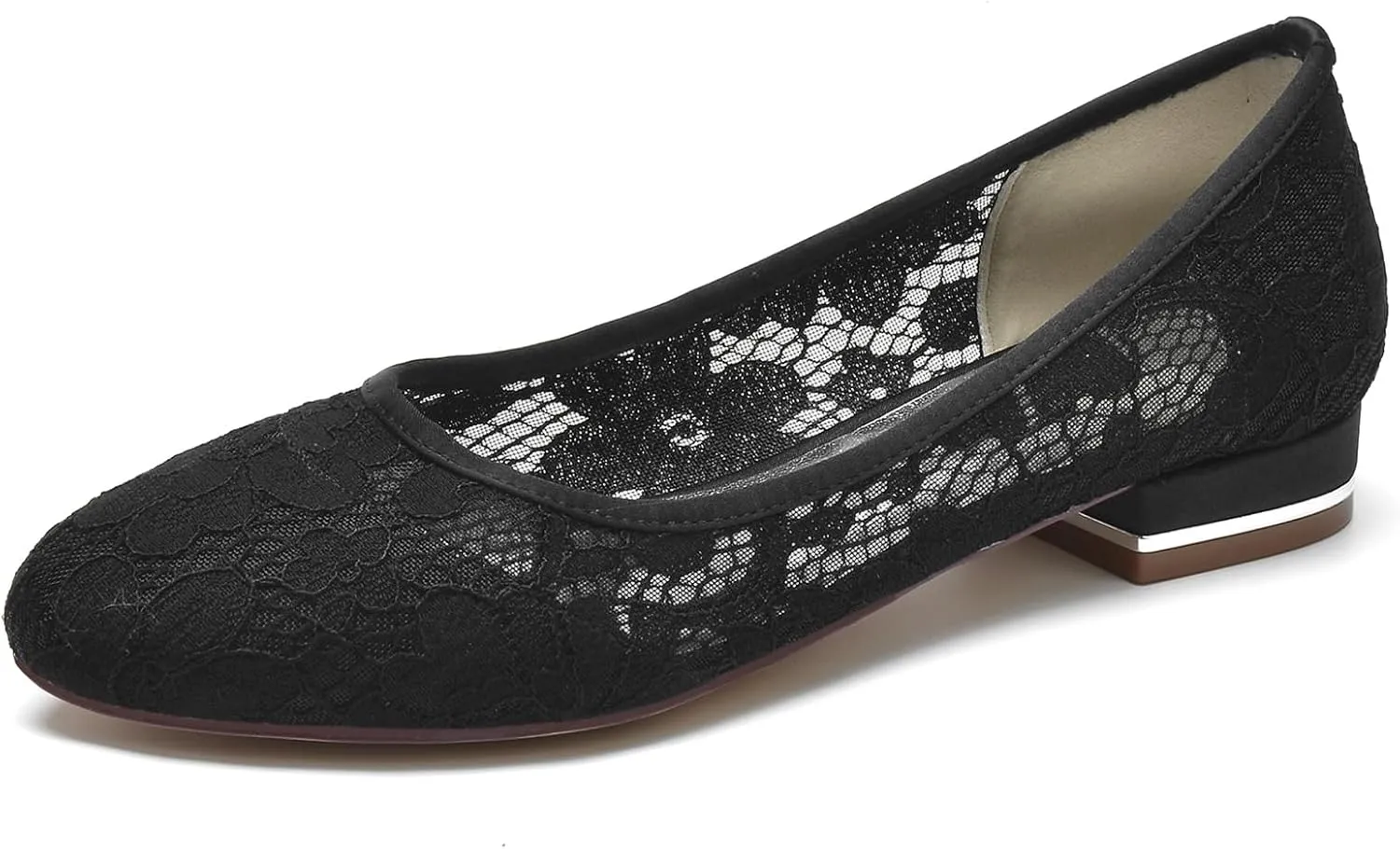 Women's Lace Dress Shoes Bridal Ballet Shoes Evening Prom Party Shoes Mesh Wedding Dress Flats