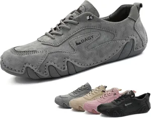 Women's Leather Vintage Trail Shoes for Hiking Sports Walking Shoes Outdoors Slip On Non-Slip Fashion Sneakers Comfort Soft Lightweight Driving Shoes