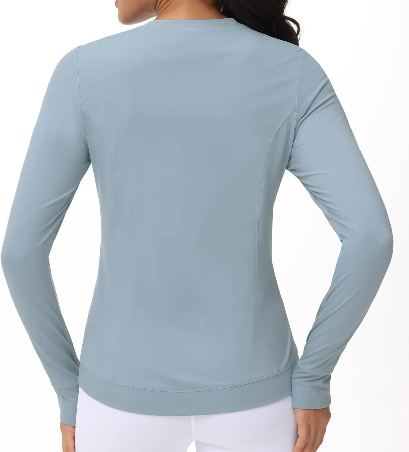 Women's Long Sleeve Compression Shirts Workout Tops Cross Hem Athletic Running Yoga T-Shirts with Thumb Hole