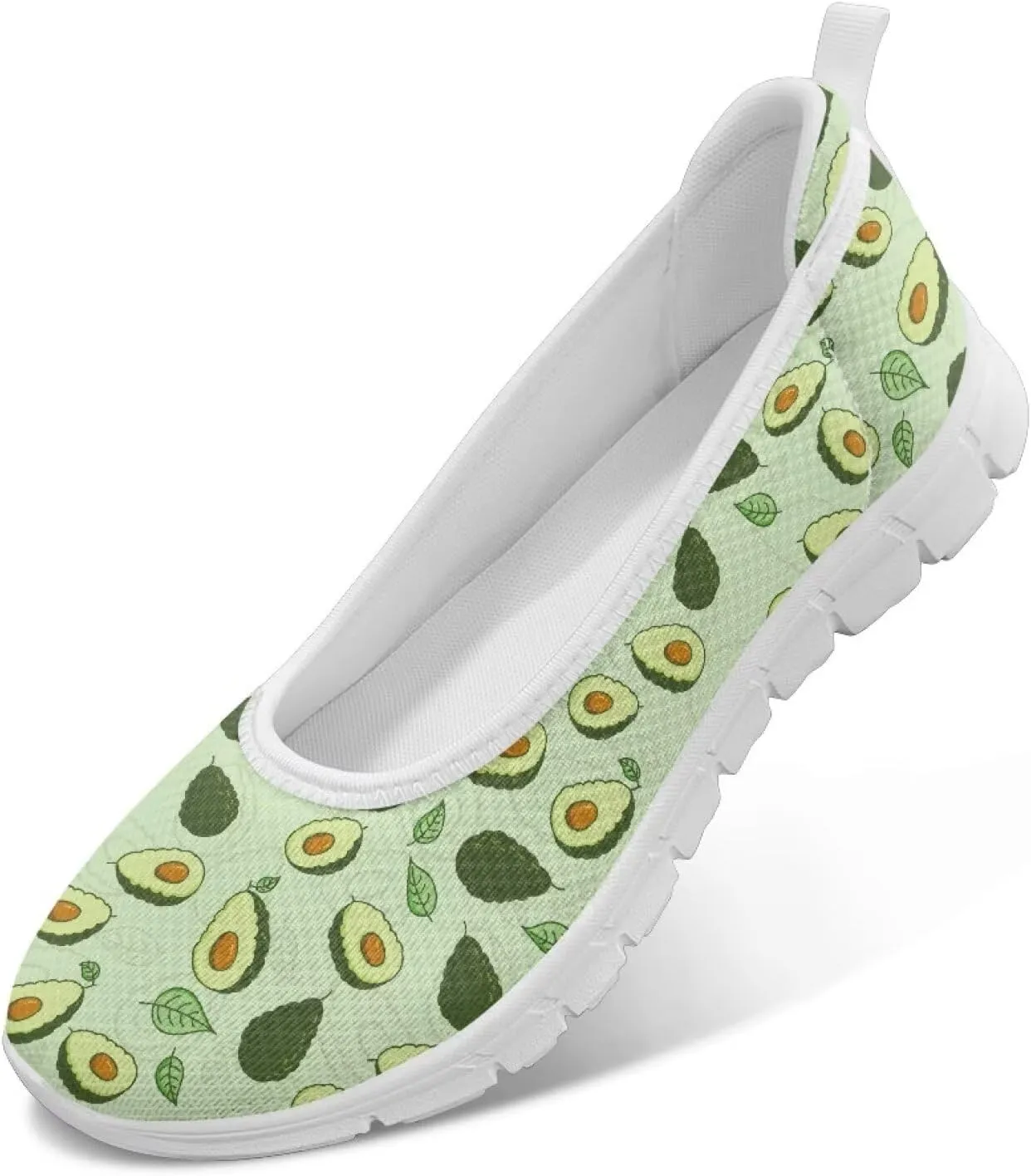 Women's Mesh Flats Shoes Breathable Slip On Shoes Casual Flats Comfortable Lightweight Walking Shoes White Sole Size 6-11