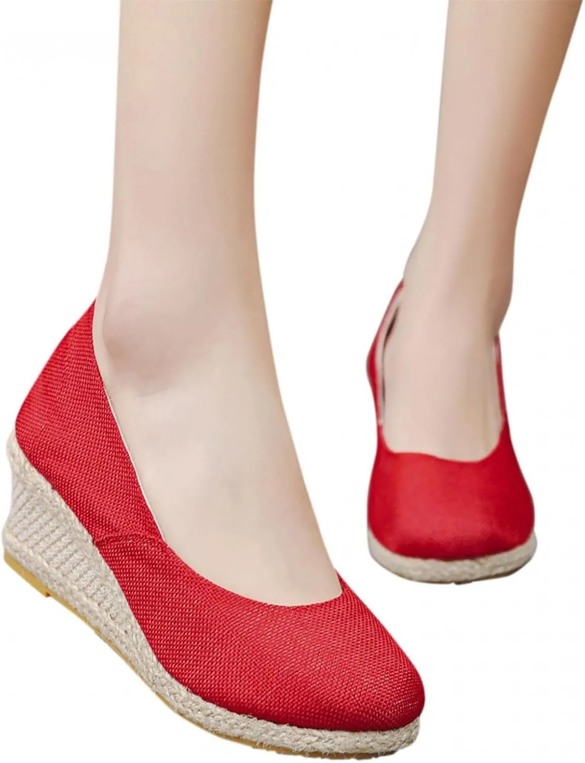 Women's Pumps Chunky Rounded Toe Sandals Wedges Closed Toe Wedges Espadrille Dressy Platform Casual Sandals Comfortable Anti Slip Summer Shoes Outdoor Beach Sandal