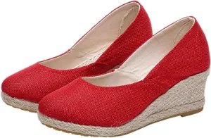Women's Pumps Chunky Rounded Toe Sandals Wedges Closed Toe Wedges Espadrille Dressy Platform Casual Sandals Comfortable Anti Slip Summer Shoes Outdoor Beach Sandal