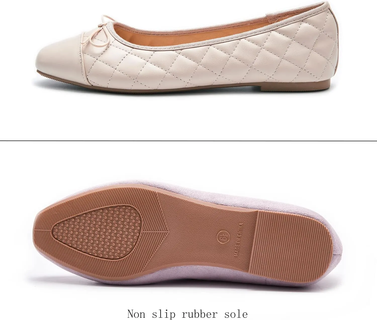 Women's Round Toe Ballet Flats Comfortable Bow Dressy Flats Shoes for Women