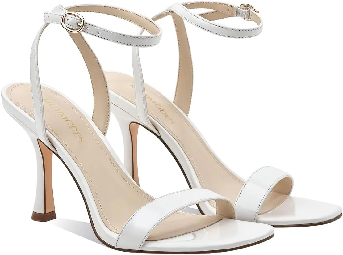 Women's Sandals Open Square Toe Sandals Ankle Strap High Kitten Heels Stilettos Square Open Toe Dressy Sexy Shoes for Women Chic Heeled Sandals