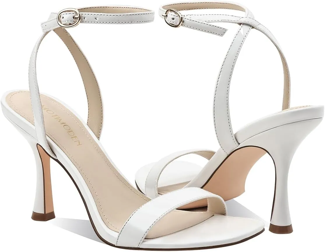 Women's Sandals Open Square Toe Sandals Ankle Strap High Kitten Heels Stilettos Square Open Toe Dressy Sexy Shoes for Women Chic Heeled Sandals