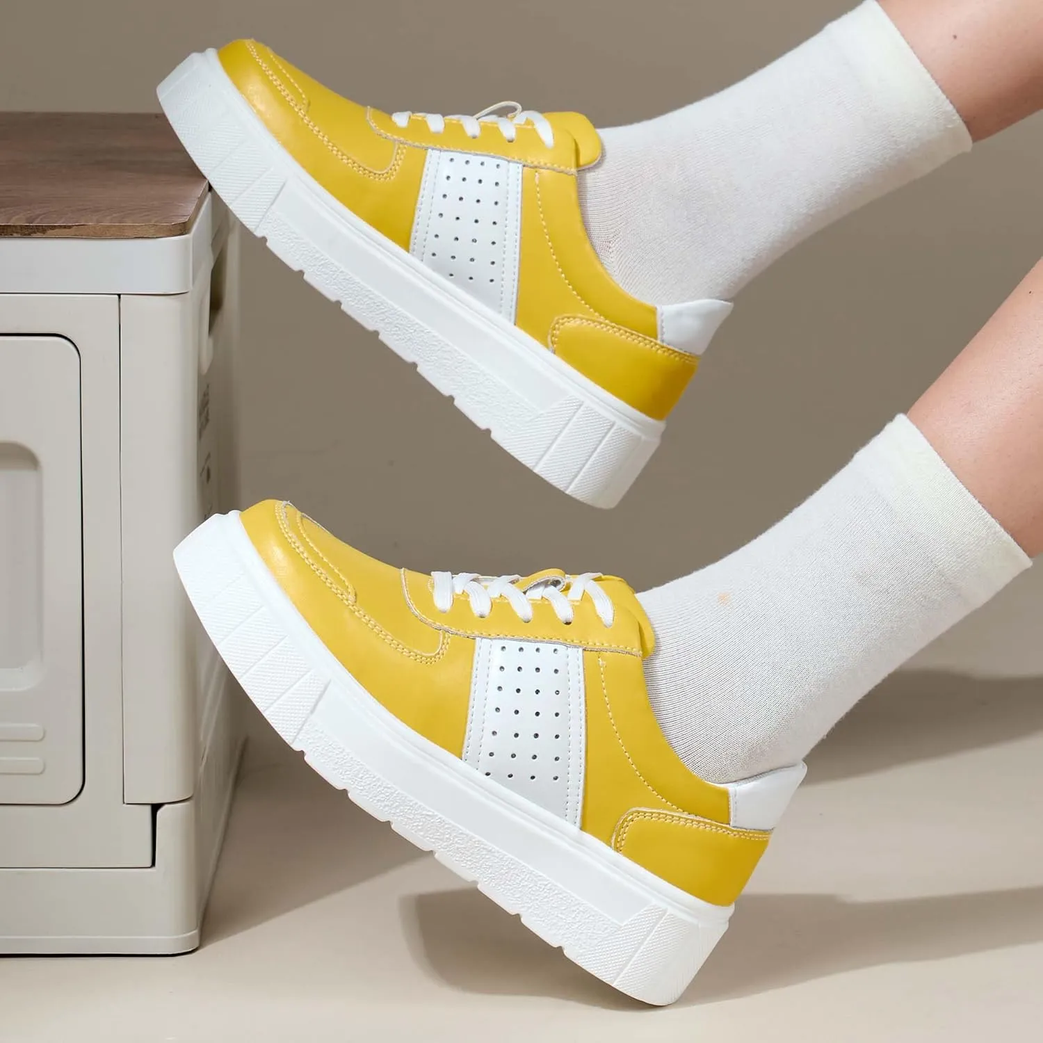 Women's Skateboard Shoes Fashion Sneakers Women's Classic Lace Up Casual Walking Shoes Outdoor Slip Resistant Platform Shoes-Fashion Women's Shoes