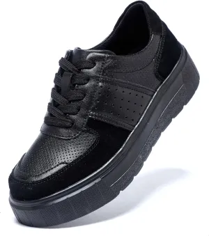 Women's Skateboard Shoes Fashion Sneakers Women's Classic Lace Up Casual Walking Shoes Outdoor Slip Resistant Platform Shoes-Fashion Women's Shoes