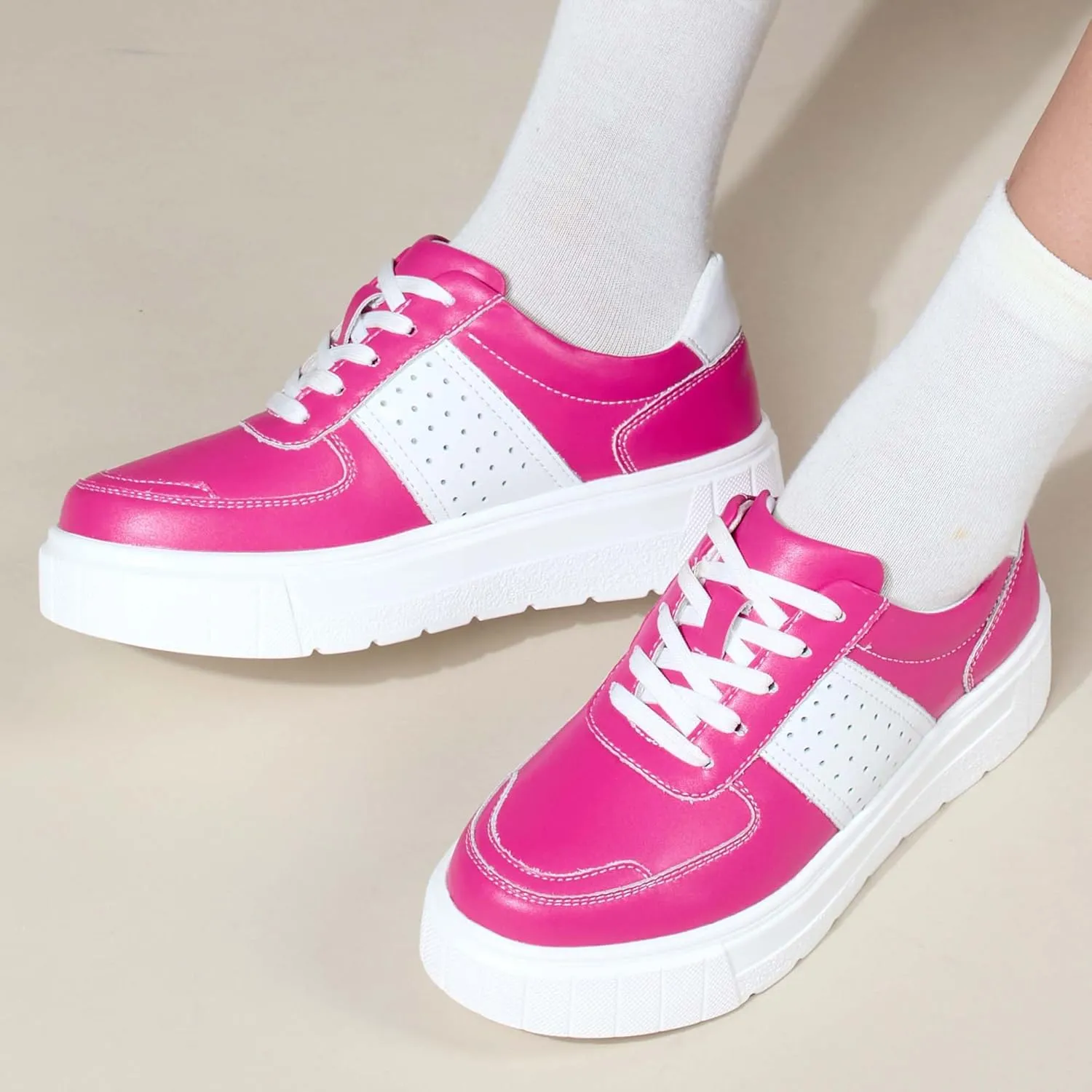Women's Skateboard Shoes Fashion Sneakers Women's Classic Lace Up Casual Walking Shoes Outdoor Slip Resistant Platform Shoes-Fashion Women's Shoes
