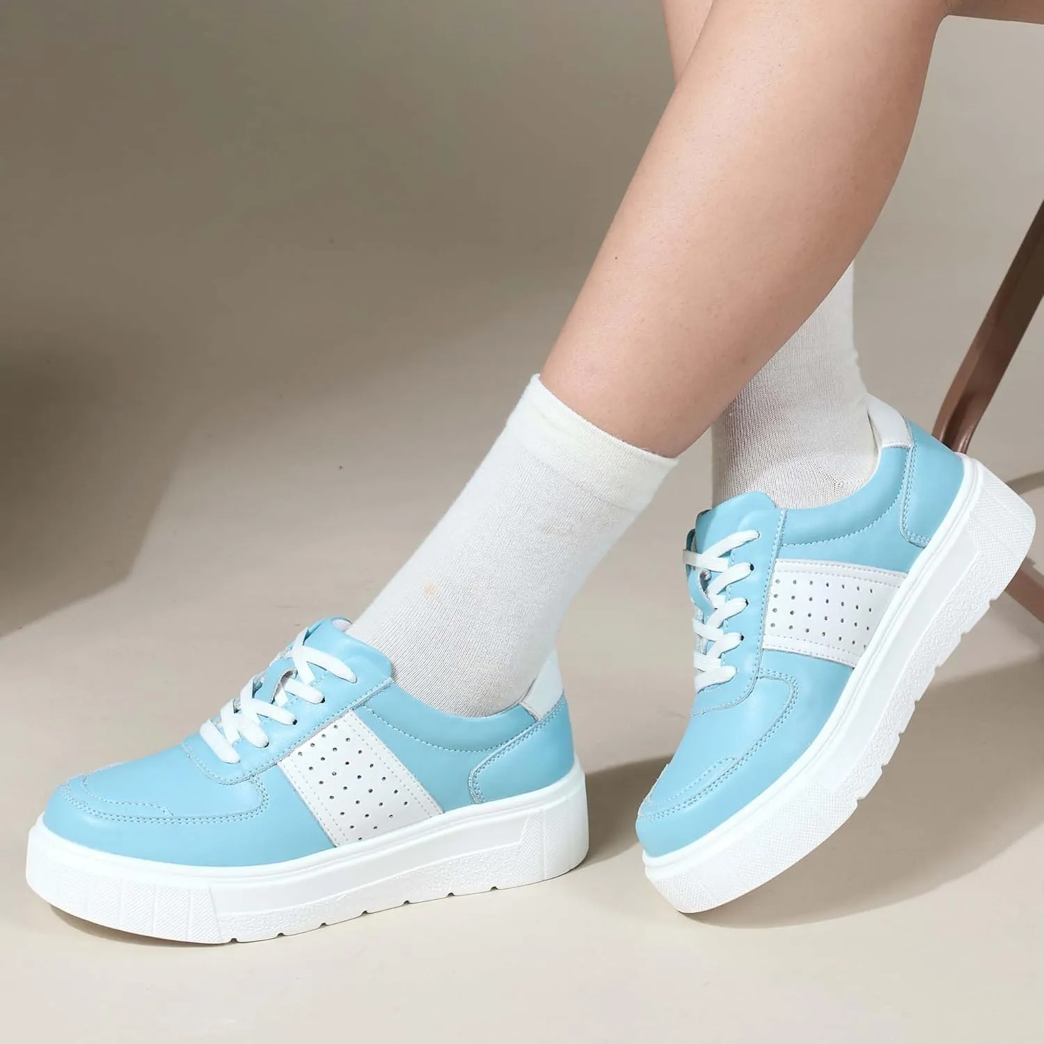 Women's Skateboard Shoes Fashion Sneakers Women's Classic Lace Up Casual Walking Shoes Outdoor Slip Resistant Platform Shoes-Fashion Women's Shoes