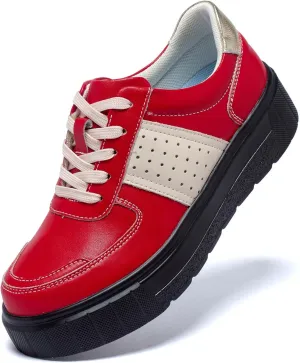 Women's Skateboard Shoes Fashion Sneakers Women's Classic Lace Up Casual Walking Shoes Outdoor Slip Resistant Platform Shoes-Fashion Women's Shoes
