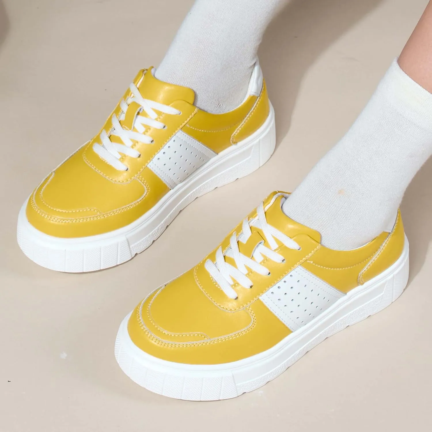 Women's Skateboard Shoes Fashion Sneakers Women's Classic Lace Up Casual Walking Shoes Outdoor Slip Resistant Platform Shoes-Fashion Women's Shoes