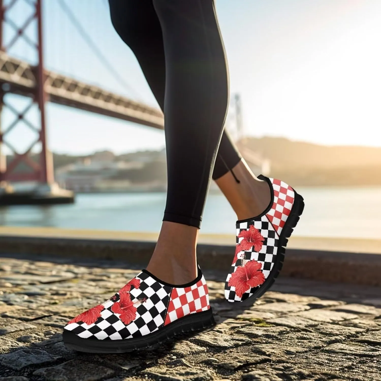 Women's Slip on Shoes Casual Mesh Business Loafers for Work Hands Free Walking Flats Sneakers