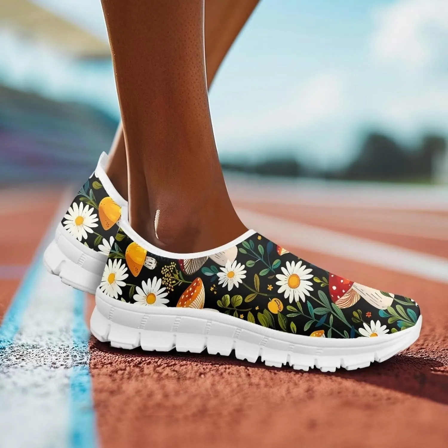 Women's Sneakers Casual Low Top Running Sneaker Flat Breathable Slip On Soft Holiday Play Athletic Shoes for Womens