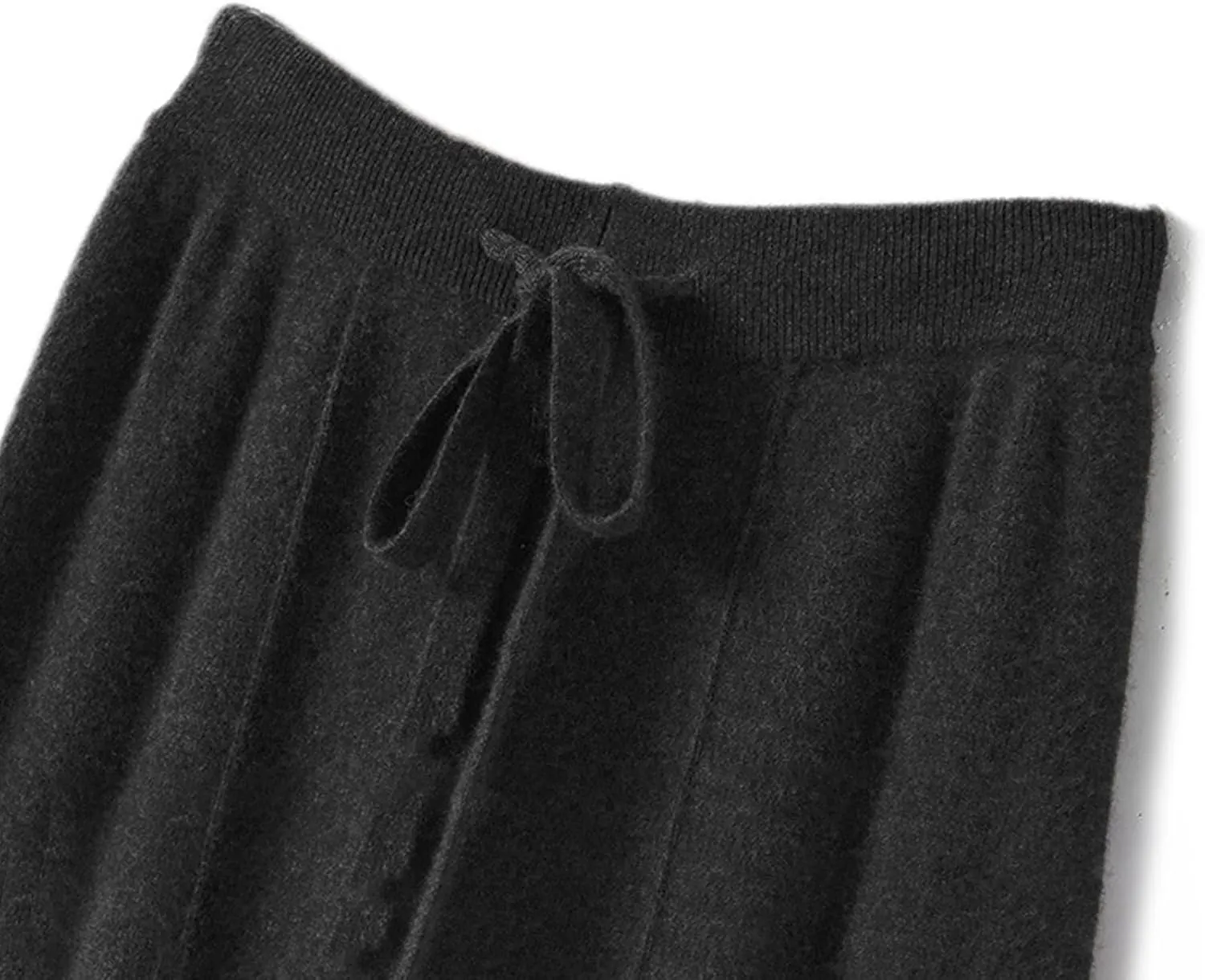 Women's Solid High Waist Knitted Wide Leg Pant Fall Winter Warm Drawstring Elastic Wide Leg Pants