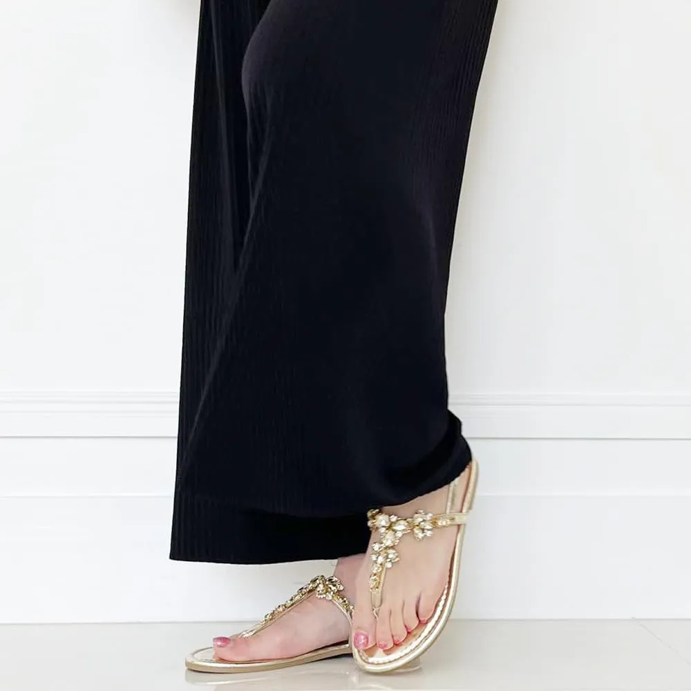 Womens T-Strap Buckle Flats Sandals
