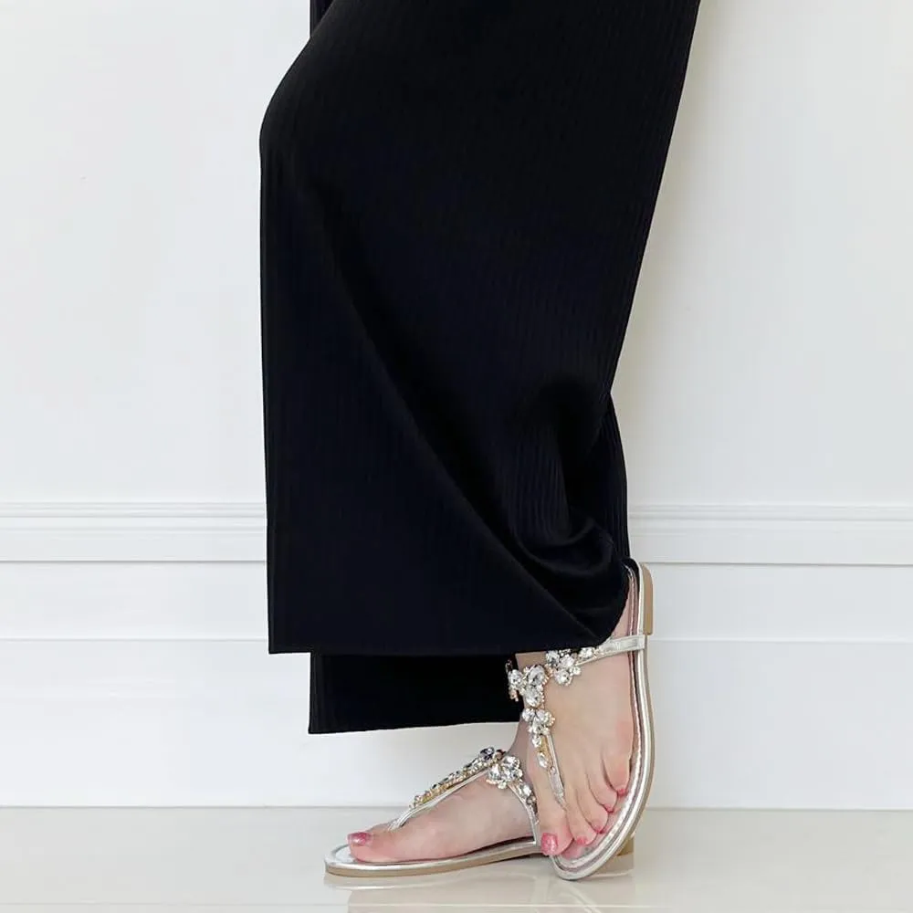 Womens T-Strap Buckle Flats Sandals