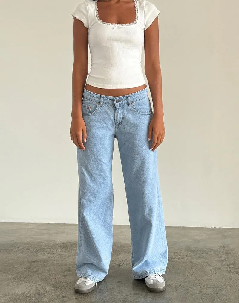 Women's Wide Leg Boyfriend Denim Pants - Low Rise Baggy Casual Loose Jeans - Y2K E-Girl Style
