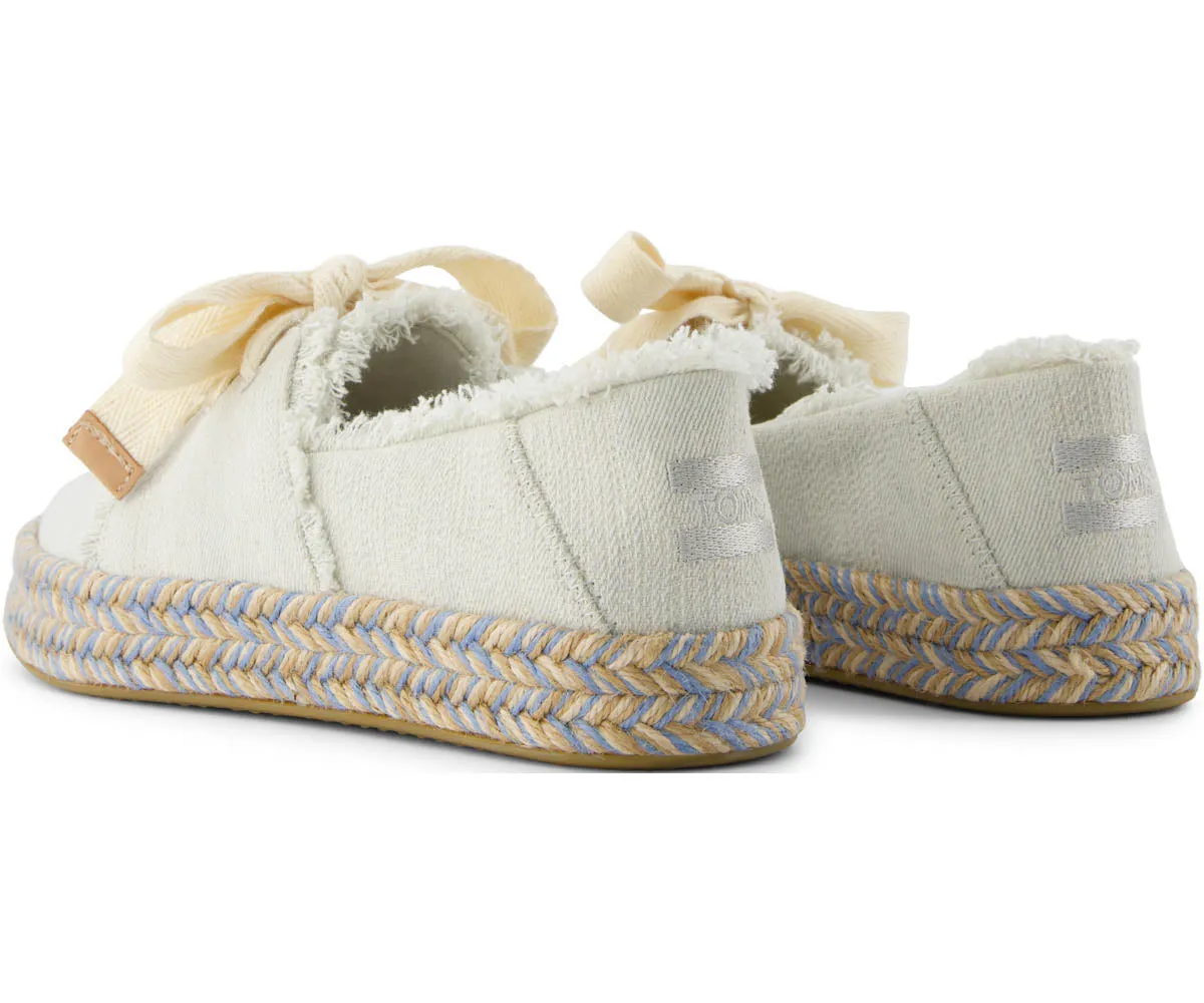 W's Carolina Lace-Up Textured Denim/Fray - White Onyx