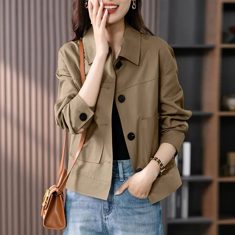 ZANZEA Womens Cropped Bomber Jackets Button Down Shackets Lightweight Cardigan Fall Outfits 2024 Winter Coats With Pockets