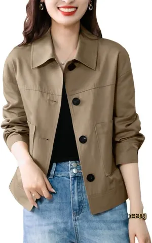 ZANZEA Womens Cropped Bomber Jackets Button Down Shackets Lightweight Cardigan Fall Outfits 2024 Winter Coats With Pockets